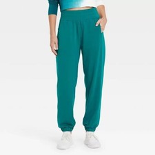 Joy Lab Jogger Pants Womens X-Small Stretch French Terry Teal