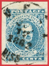 [VP26] Confederate States 1861 sc#CSA2 used "LUXURY STAMP"