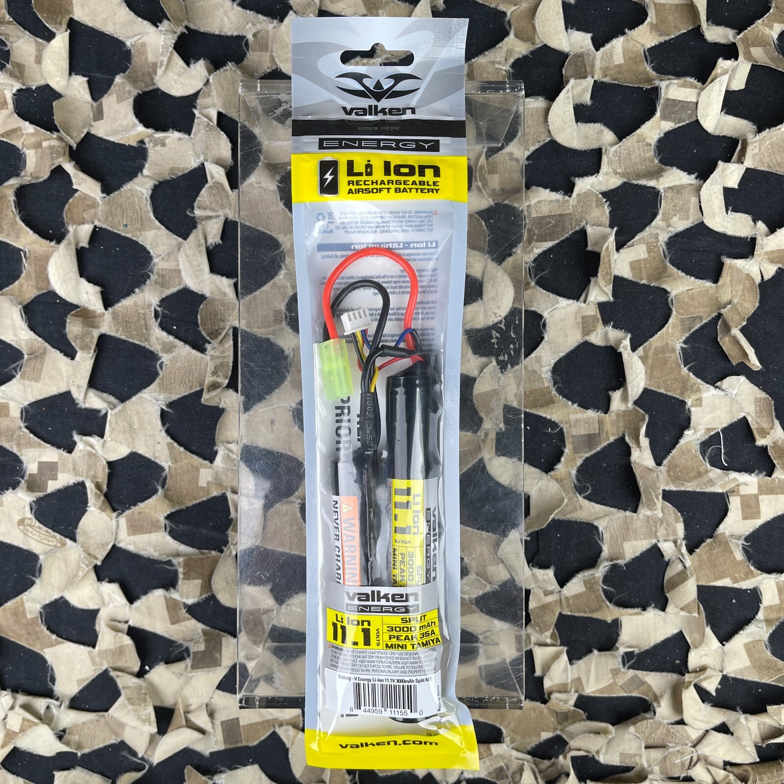 NEW Valken Energy Li-Ion 11.1V 3000mAh Split MT Airsoft Battery (111550)