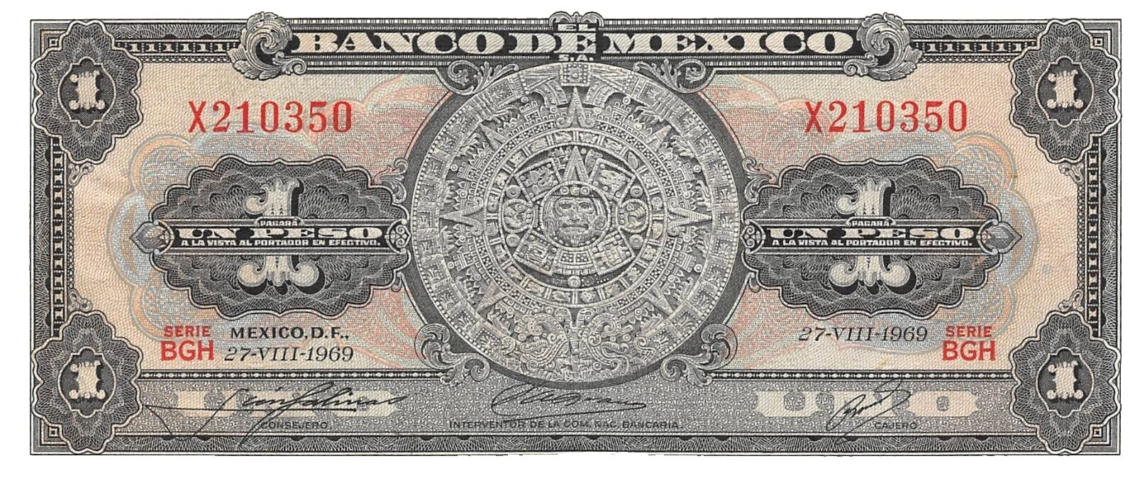 Uncertified 1969 Mexican Paper Money