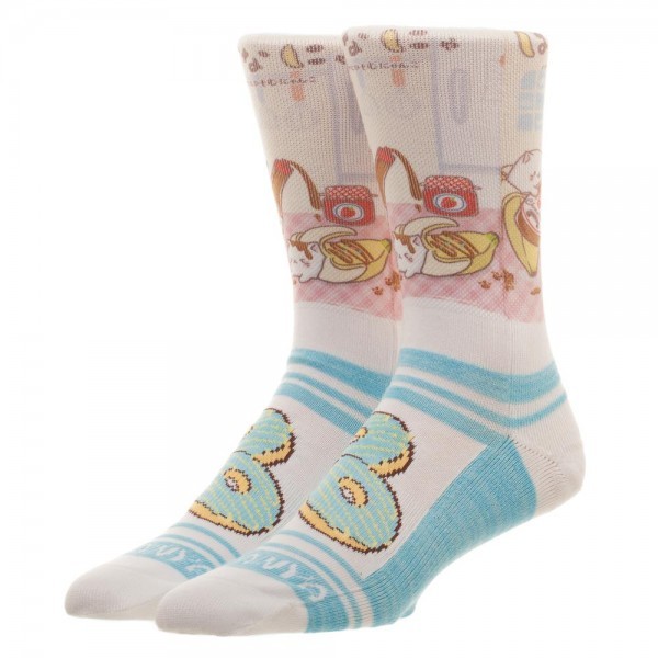 Bananya Crew Socks 1 Pair Anime Cat Lurking in Bananas Anime Crunchyroll CUTE-image