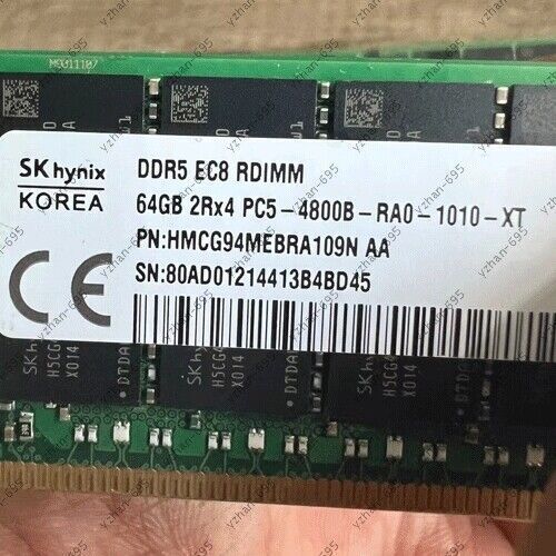 4x SK Hynix 64GB 2Rx4 DDR5 RAM 4800MHz REG ECC EC8 RDIMM PC5-4800B