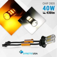 7443/7444NA Switchback Type-1, Error-Free 42-LEDs DRL/Turn Signal Light Bulbs