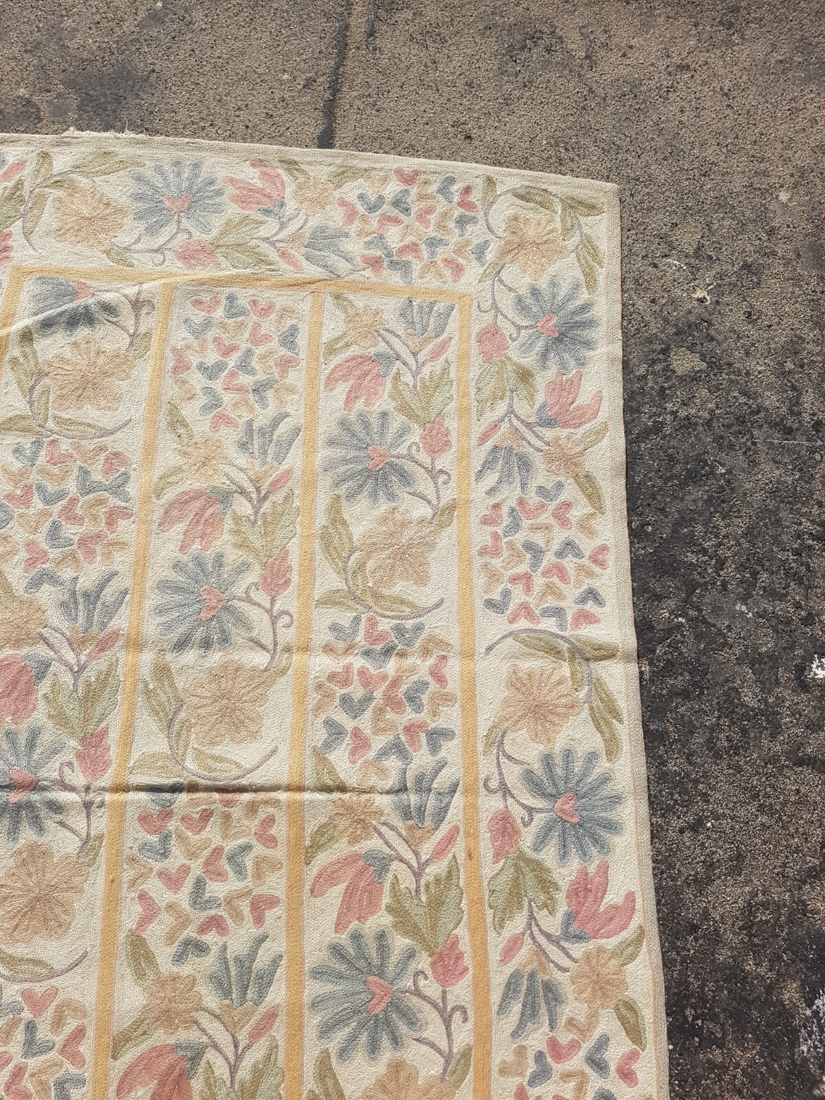 Vintage Hand Woven Traditional Kashmiri Multicolor Kilim Rug Carpet 145x85 cm