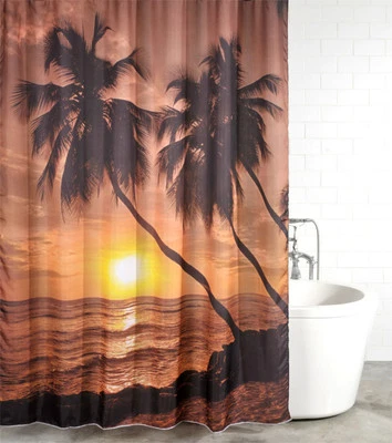 DUSCHVORHANG TEXTIL ANTI SCHIMMEL EFFEKT WANNENVORHANG BADEWANNENVORHANG SUMMER - Bild 1 von 4