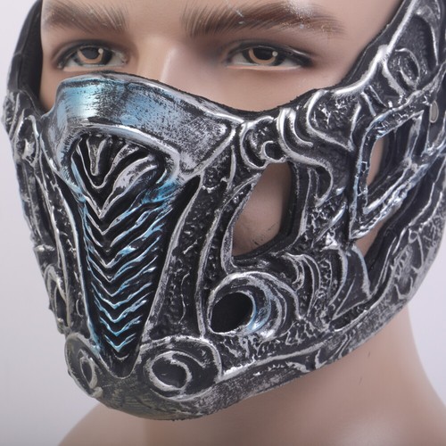 2021 Mortal Kombat Sub-Zero Mask Cosplay Adult Face Mask Halloween Party Props - Picture 7 of 11