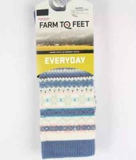 Farm to Feet Socks Hamilton Crew USA Merino Medium 7-9.5 Everyday Fair Isle