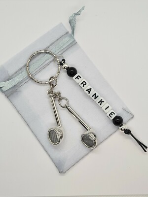 Personalised headphones Keyring, earbuds,music gifts, music