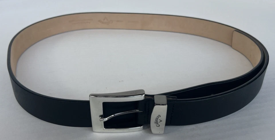 Callaway Mens Belt 44 Black Full Grain Cowhide Belt Buckle Golf - Изображение 2 из 4