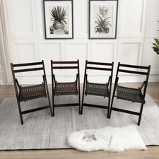 Furniture Slatted Wood Folding Special Event Chair Cherry Set of 4