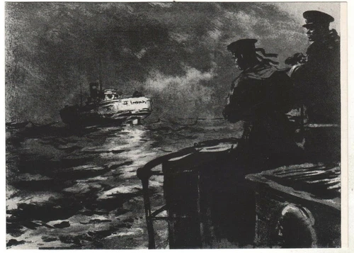 1956 WW2 Navy Battle Feat Ship Sailors Military weapon War OLD Russian Postcard