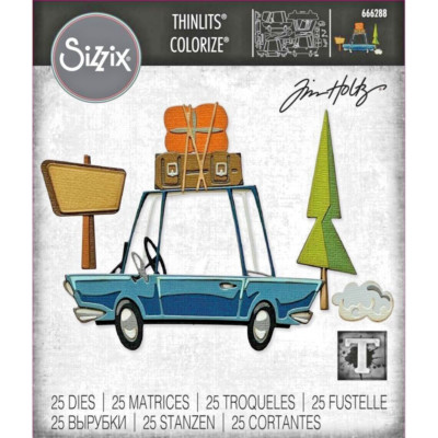 Road Trip Car Colorize Sizzix Thinlits Thin Metal Die Set Tim Holtz 666288 NEW!