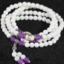 6mm Tridacna Bracelet Wrist MONK energy mala Healing pray natural Handmade