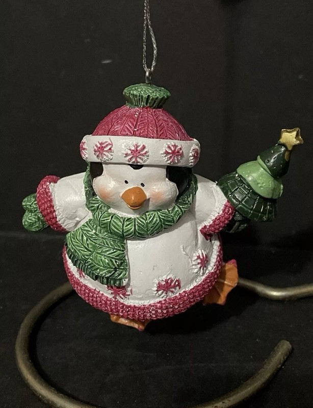 Round Plump Penguin Christmas Tree Ornament 
