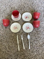 Antique plastic toy tea set 1 full and 2 partial 