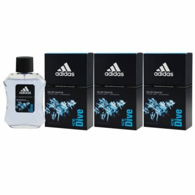 Adidas Ice Dive 3 x 100 ml Eau de Toilette EDT Set Herrenparfum