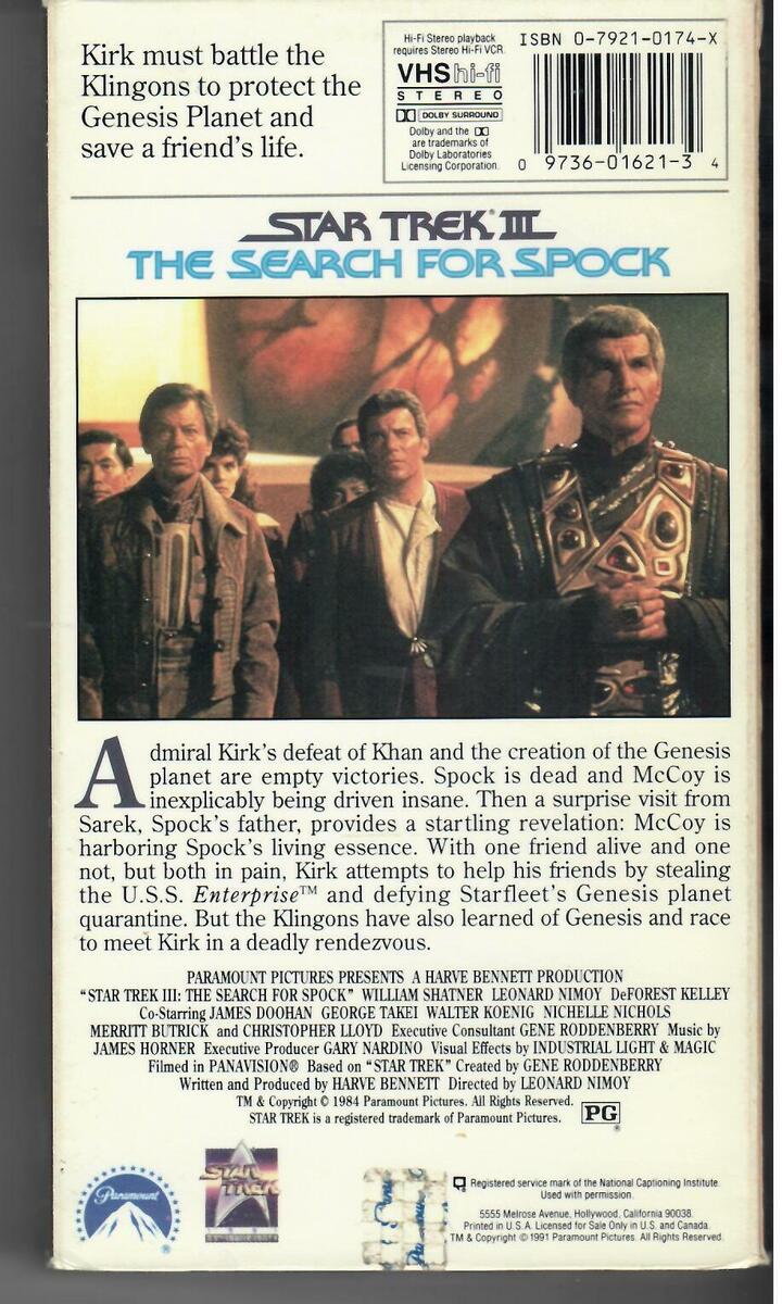 Star Trek III: The Search for Spock (VHS) | eBay Star Trek III: The Search for Spock (VHS) | eBay