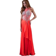 JASZ COUTURE 5426 Heavily Beaded Coral Prom Pageant Gown Size 00