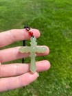 Certified Burmese Natural Jade Jadeite Green Cross   Handcrafted Pendant — photo 8