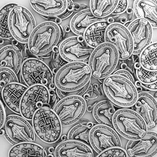 Bulk Miraculous Medals Pack - 50 qty - SILVER PLATED - Italian Made - 1 Inch