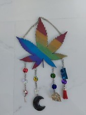 Wall Decor Marijuana Leaf Rainbow Color