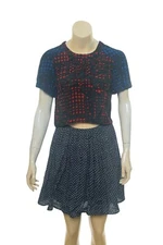 Isabel Marant Top M 38 Women's Casual Short Sleeve Printed Crop Blouse NWD 31387