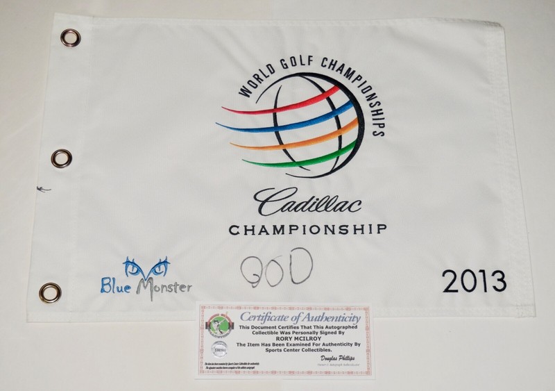 RORY MCILROY Autographed TRUMP DORAL Cadillac Championship Golf Pin Flag + COA!