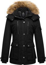 Wantdo Women's Quilted Winter Coat Warm Puffer Jacket Thicken Parka With Removab