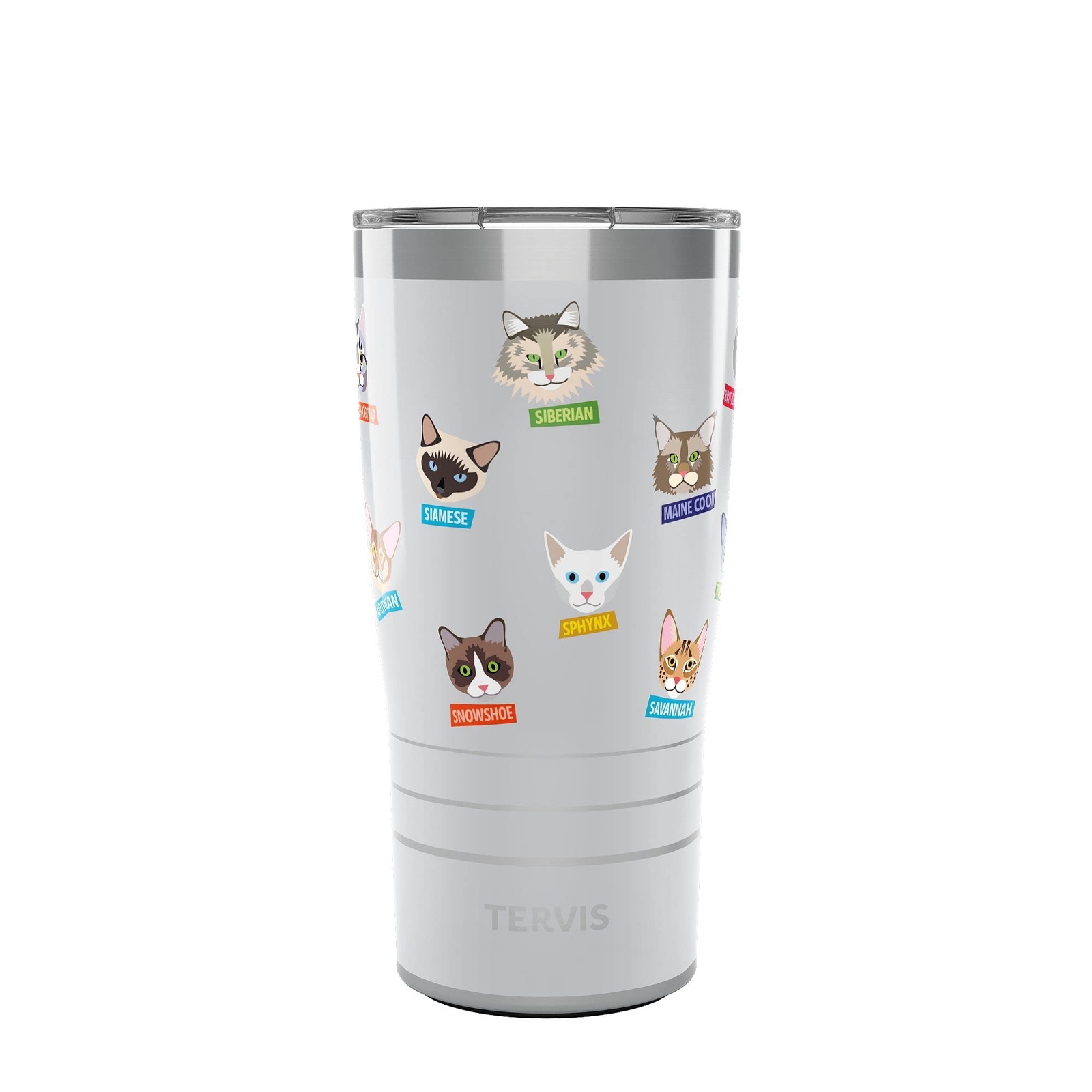 Traveler Flat Art Cats Triple Walled Insulated Tumbler Travel Cup Keeps Drink...