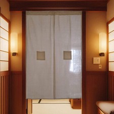 Japanese Doorway Curtain, Cotton Hemp Noren C...