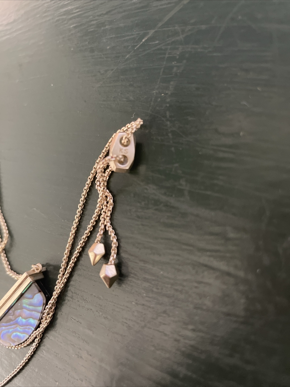 Kendra Scott Abalone Necklace Statement Blue Shel… - image 4