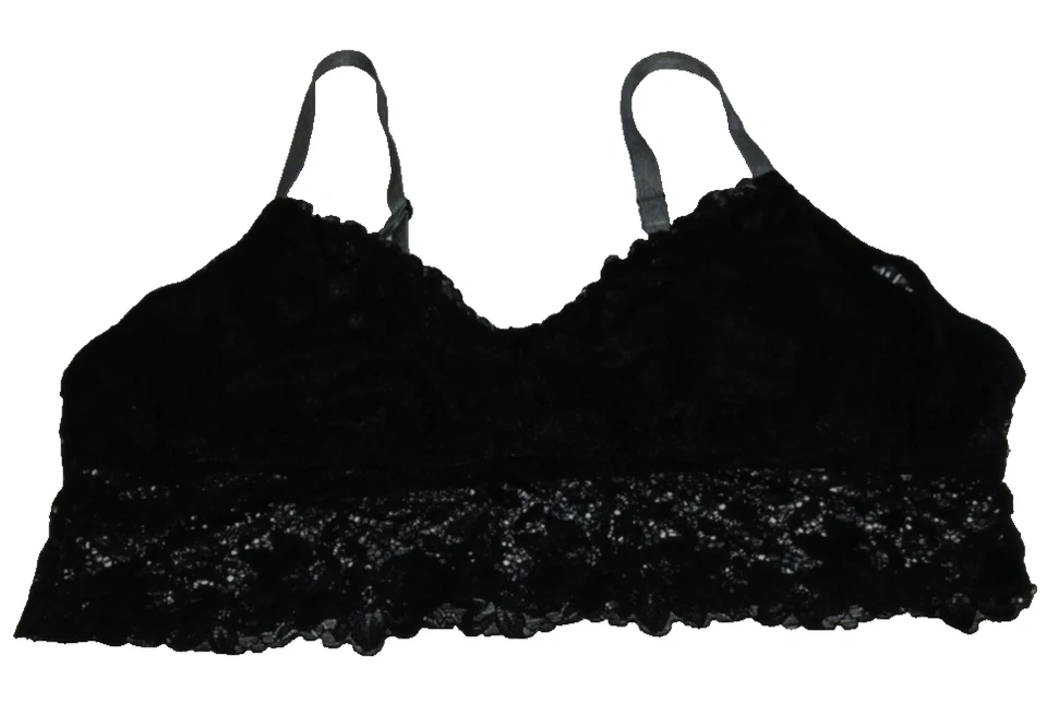 Sujetador Babydoll Nicole Miller Talla XL Negro Encaje con Correas Ajustables Grises Inalámbrico Foto 3 de 4