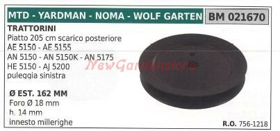 Puleggia MTD AE 5150 021670: Alta Efficienza Trasmissione