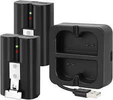 2-Pack Replacement Batteries with Charging Station for Ring Doorbell 2/3/4, Spot