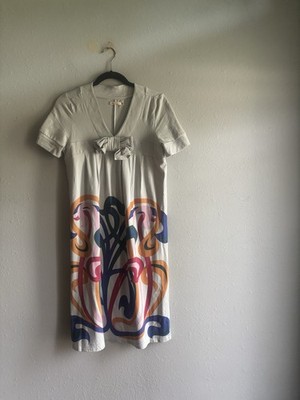 Tulle Light Gray Abstract Print Dress