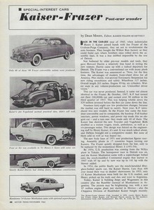 1951 Henry J Kaiser Frazier Magazine Article Ad Vagabond Darrin Manhattan 1949