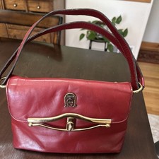 Vintage 1970-80s ETIENNE AIGNER Handmade Oxblood Leather Shoulder Bag RARE