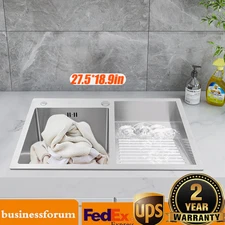 Stainless Steel Laundry Sink Double Basins Sink For Laundry Rooms, Utility Rooms
