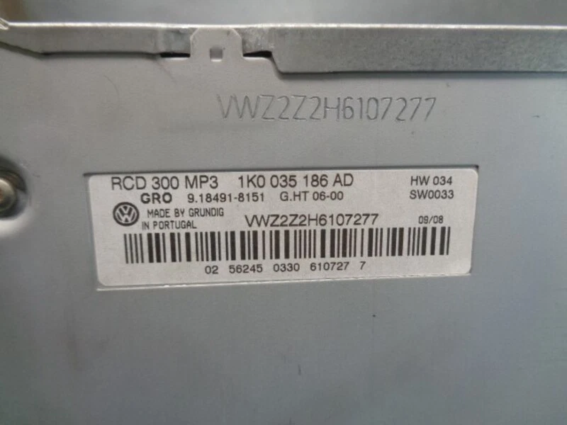 1K0035186AD sistema audio radio cd para VOLKSWAGEN PASSAT VARIANT (3C5) 5104616 - Imagen 2 de 4