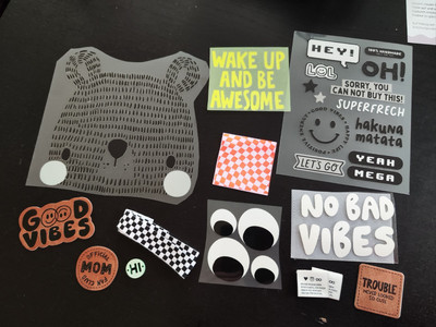 Set Tüddel Aufnäher Bügelbild Baumwollband Patch 