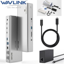 WAVLINK Thunderbolt 4 Dock Laptop Docking Station Quad 4K 60Hz Monitors 4 TB4