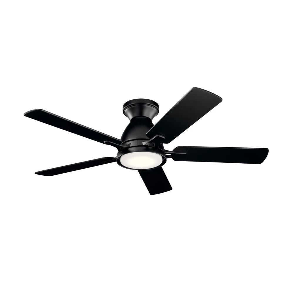 Arvada 44" Indoor Flush Mount Ceiling Fan in Satin Black - Image 2 of 4