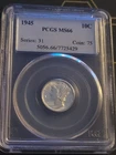 1945 P Mercury Dime Graded MS66 By PCGS