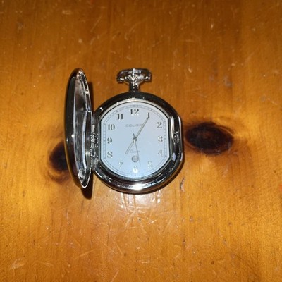 Colobri Pocket Watch Antique Japan Movement Silver Tone