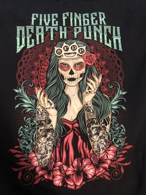 Five Finger Death Punch Day Of The Dead T-Shirt (Unisex XL/Black) Rock Tee
