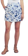 Ellen Tracy Women's Pull On Linen Blend Short Skort, Blue Combo, Size L