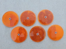 Lot of 6 Original 3-1/4" Stimsonite 975 Amber Reflector Pickup Truck Accessory