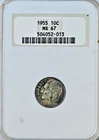 1955 Roosevelt Dime NGC MS67 Graded MS 67 Uncirculated Coin