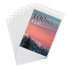 100Pack Acid-Free Photo Sleeves Crystal Clear Storage Bags for 4x6 4x6,
