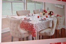 Cupcakes And Cashmere Set 60 x 104 Red Tablecloth Hearts Valentine s day